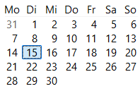 Kalender Woche